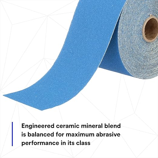 3M Stikit Blue Abrasive Sheet Roll, 36217, No Hole, 2.75 in x 20 yd, 80+ Grade, Automotive Sanding Roll Sandpaper for Coating Removal, Body Repair, Auto Sanding