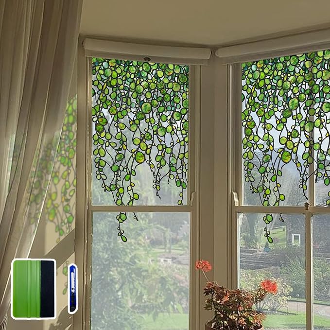 Original Hand Drawn Faux Stained Glass Window Hanging Clings by ChicSkin