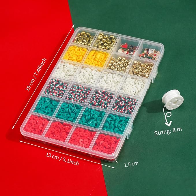 Gionlion Christmas Beads for Bracelets, Clay Beads Bracelat Making kit Golden - Image 4