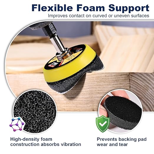 308 Pieces 3 Inch Sanding Discs, GOH DODD Wet Dry Sandpaper with Interface Pad and Backer Plate 1/4" 1/8" Shank, 60-10000 Grits Grinding Abrasive Sand Paper for Auto Metal Glass Resin Wood Sanding