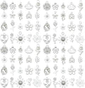 WOCRAFT 60pcs Bright Silver Flowers Bracelet Charms by WOCRAFT