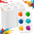 100 PCS White Plastic Watercolor Palette, 6 Well Rectangular Paint Palettes by DLOnline