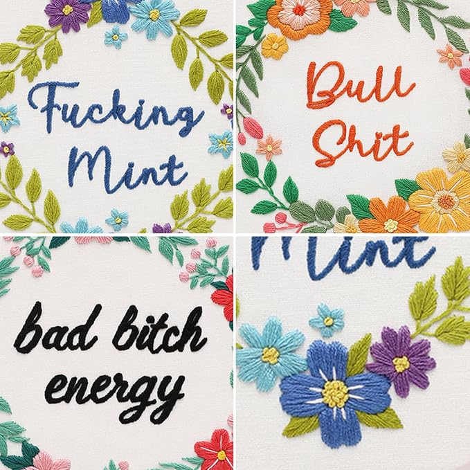Louise Maelys 3 Sets Funny Embroidery Kits - Image 5