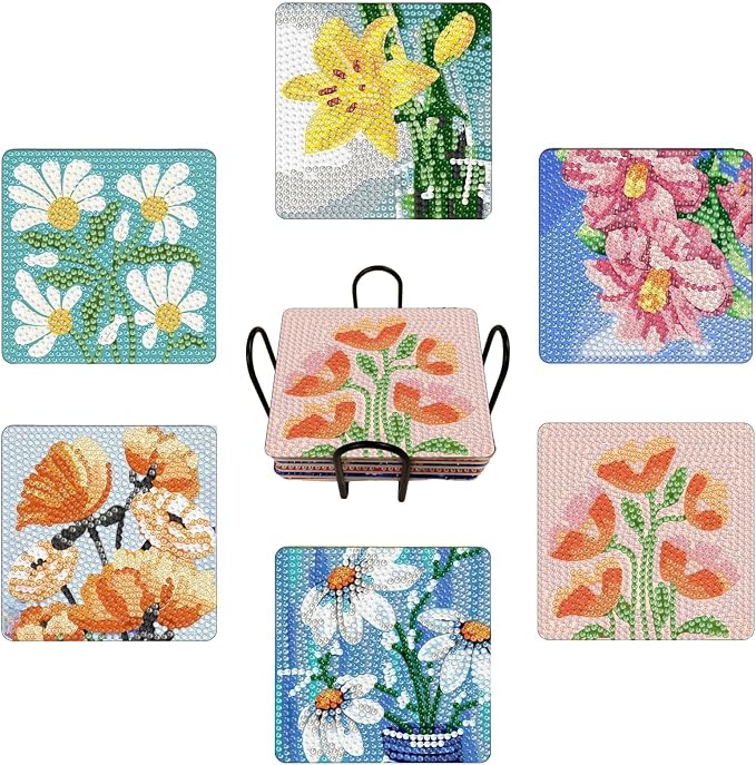 Bulerrylulu 6 Pcs Diamond Painting Coasters Kits by Bulerrylulu