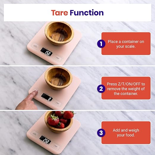 Etekcity Food Kitchen Scale, Digital Grams and Ounces, Medium | Tare function - Image 4