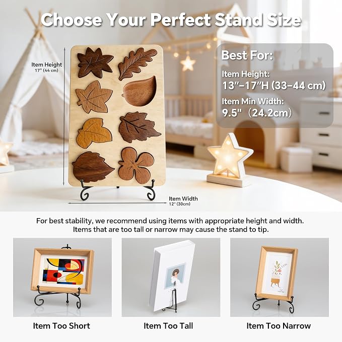 Artliving Plate Stands for Display, 12Inch Black Iron Easel Plate Display Photo - Image 5