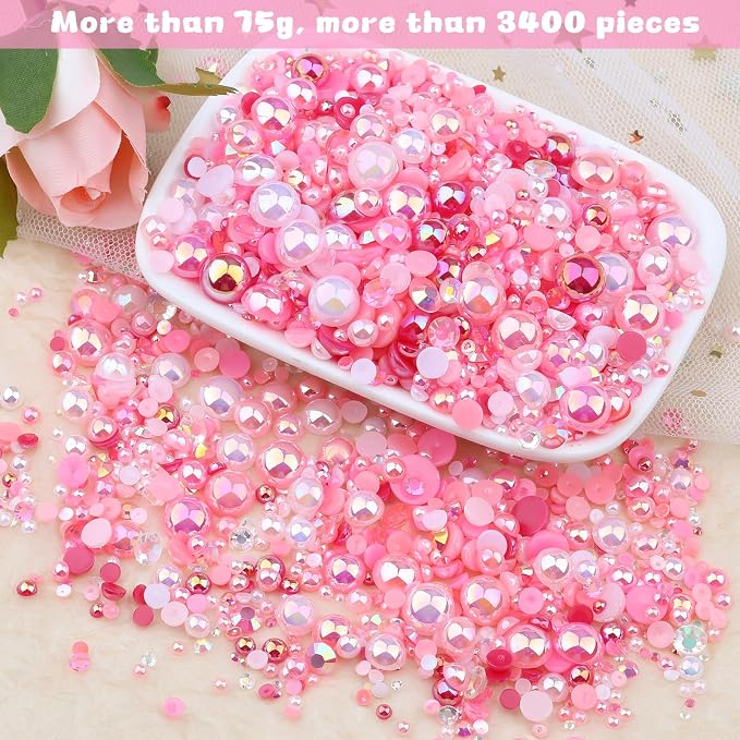 3900+ Pcs Rhinestones and Pearls Kit, 2-10mm Flatback Gems - Image 2