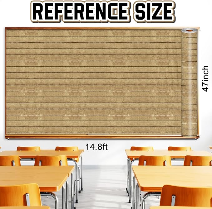Inkspire Rustic Wood Bulletin Board Paper Roll, 14.8FTx47IN Large Reusable - Image 2
