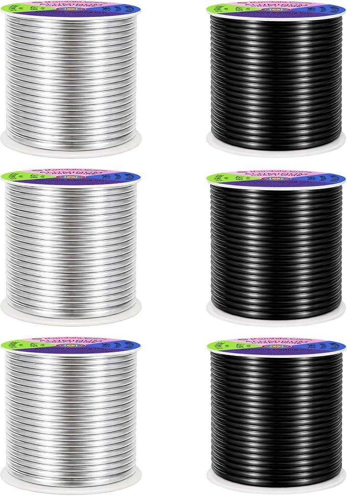 Mandala Crafts 13 Gauge Silver Tone Black Anodized Aluminum Craft Wire | 300 FT - Image 2