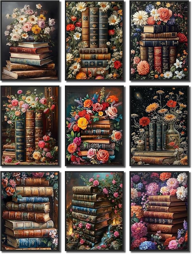 9 Pack Book Flower Diamond Art Kits by RYMILIE
