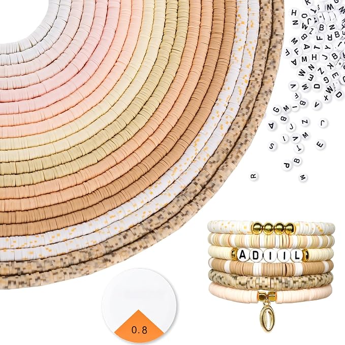 ADIIL 7200pcs Clay Beads Bracelet Making Kit, 6mm Polymer Heishi Beads by ADIIL