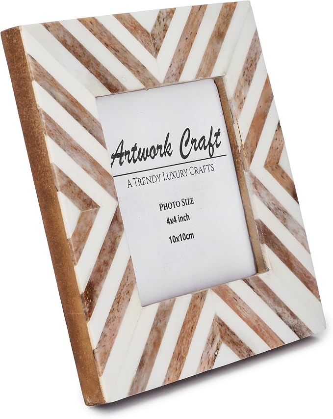 Picture Photo Frame Chevron Herringbone Art Inspired Vintage Table-Top/Wall - Image 4