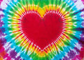 BELECO Tie Dye Party Backdrop Fabric 8x6ft Watercolor Rainbow Heart Shape Love by BELECO
