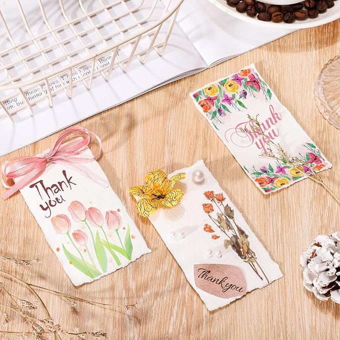 25 Sheets Watercolor Paper, 2 x 3.5, Deckled Edge Handmade Paper | 300 GSM paper - Image 6