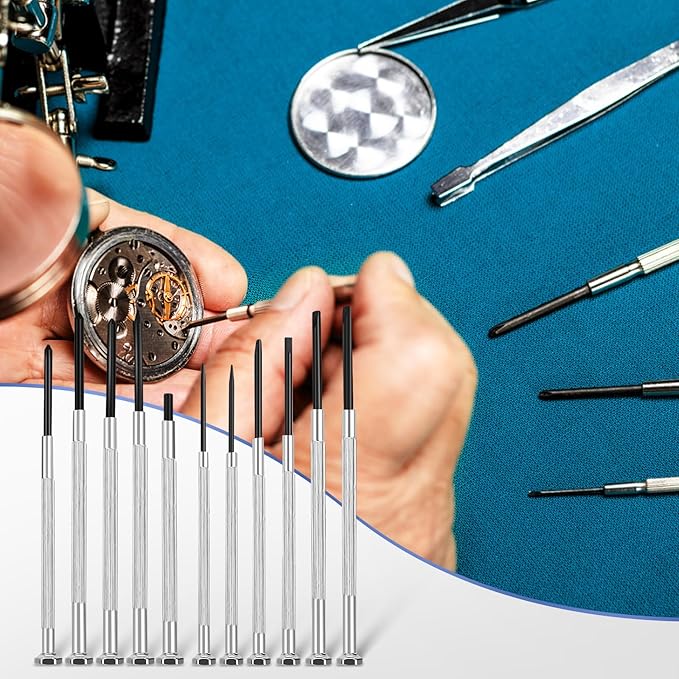 11PCS Mini Screwdriver Set,Small Screwdriver Set with 11 Different Size Flathead and Phillips Screwdrivers Eyeglass Repair for Eyeglasses, Sunglasses, Watch Clock Spectacle Repair