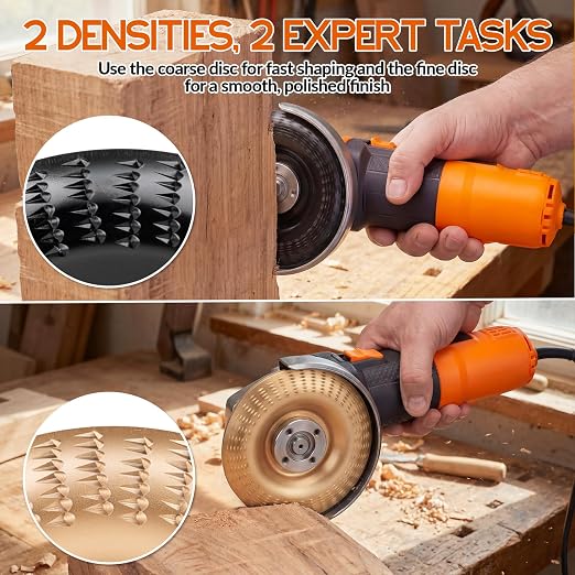 Beaiguna 5PCS Wood Carving Disc, 4IN and 4 1/2IN Angle Grinder Polishing Pad - Image 6