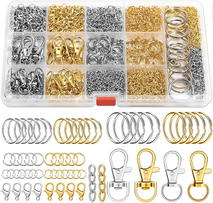 PAXCOO Keychain Making Kit, Keychain Craft Supplies Including Key Chain Hooks by PAXCOO