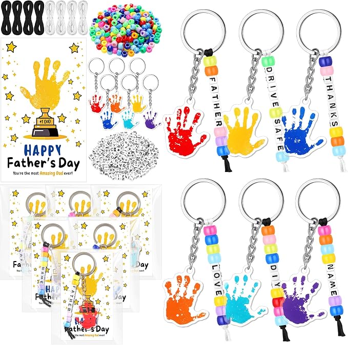Suncalla 996 Pcs 24 Set Father's Day Keychain Making Kit DIY Bead Crafts | by Unknown