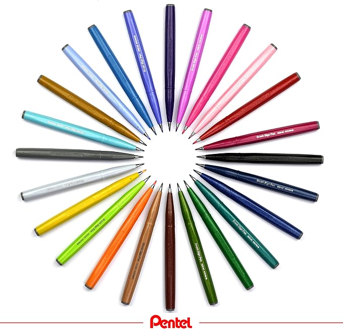 Pentel Fude Touch Sign Pen, Felt Pen Like Brush Stroke - Image 5