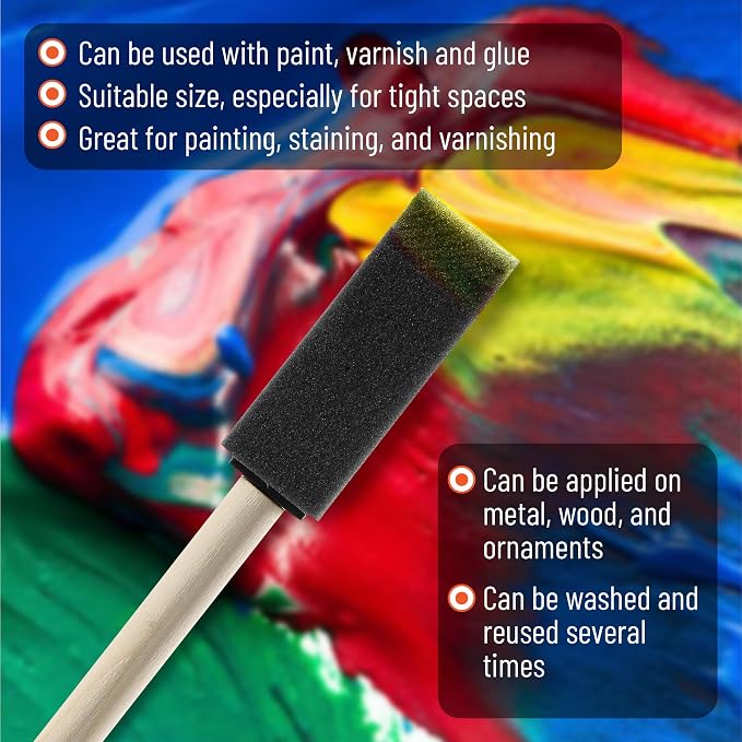 Bates Foam Paint Brushes, 40 Pack - Image 3