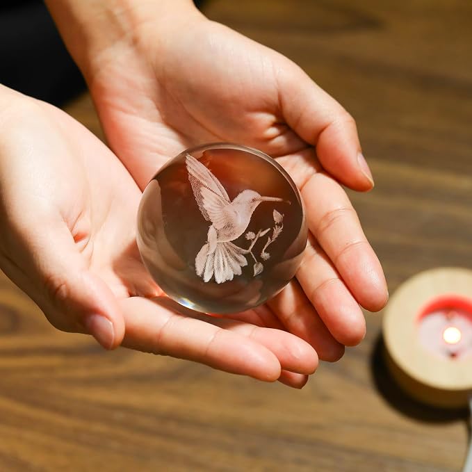 3D Hummingbird Crystal Ball 60mm - Image 4