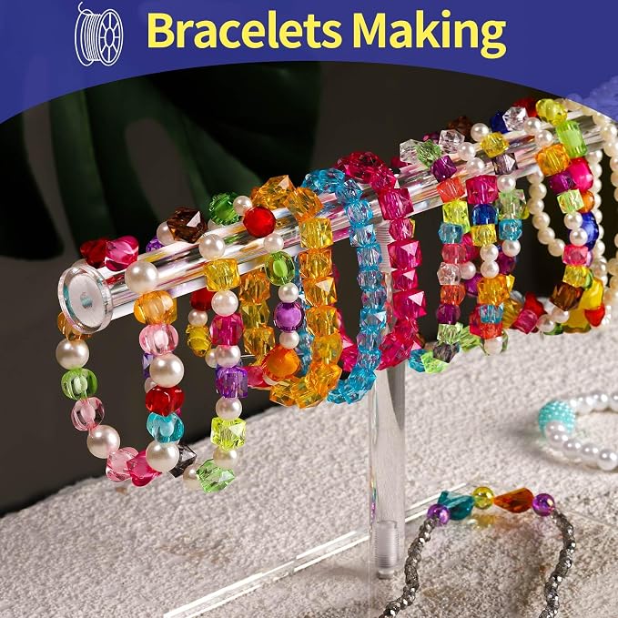 FANDAMEI 0.5mm Elastic Bracelets Strings Cord, Elastic Crystal Stretch Bead Cord - Image 5