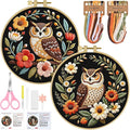 ERKOON Embroidery Kit for Beginners, 2 Set Flower Cross Stitch Set Include by ERKOON