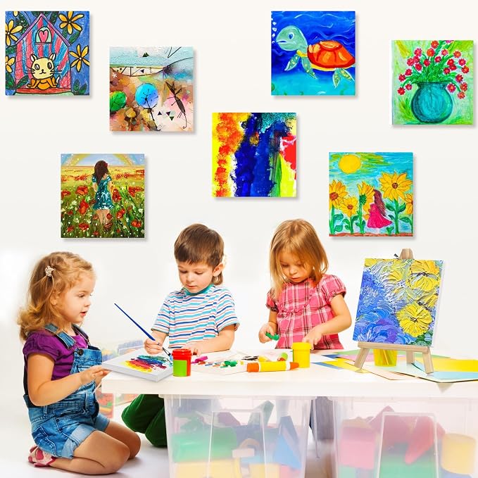 10PCS Mini Canvases for Painting – 5 x 5 in Bulk Small Square Stretched Canvases - Image 7