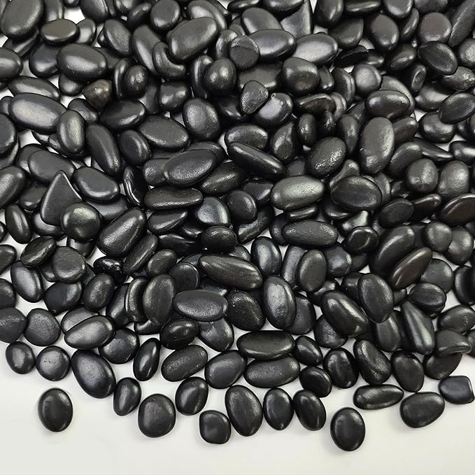 FANTIAN Black Pebbles for Indoor Plants, 3/8 inch Small Bag Stones, Decorative by FANTIAN-GardeningMakesLifeBetter