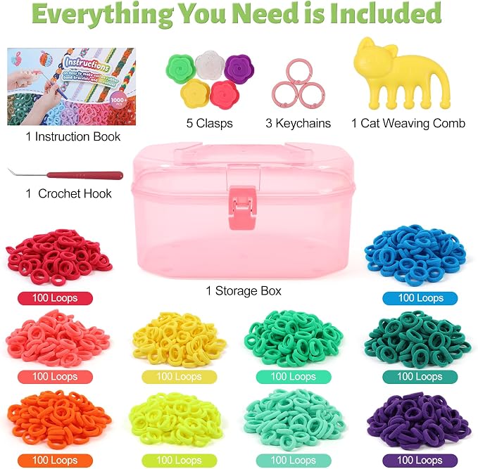 IQKidz Arts and Crafts for Kids Ages 6-8 8-12, Bracelets Making Loom Kit - Image 2