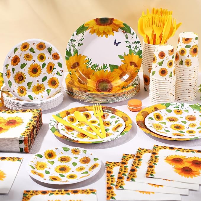 Pickmesh 400 Pcs Sunflower Party Supplies - Image 6