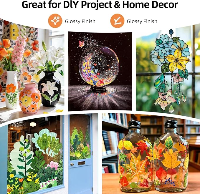 Colorful Acrylic Glass Paint Set - Image 6