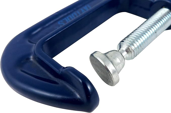 12 Pack Taytools 2 Inch C Clamps Malleable Steel Frame Power Coated Acme Threads Zinc Plated Carbon Steel Spindle and Sliding Bar (12, 2 inch)