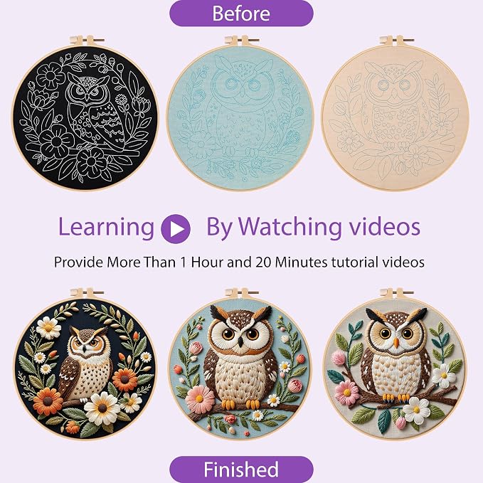 Uniartfy 3 Sets Embroidery Kit for Beginners - Image 4