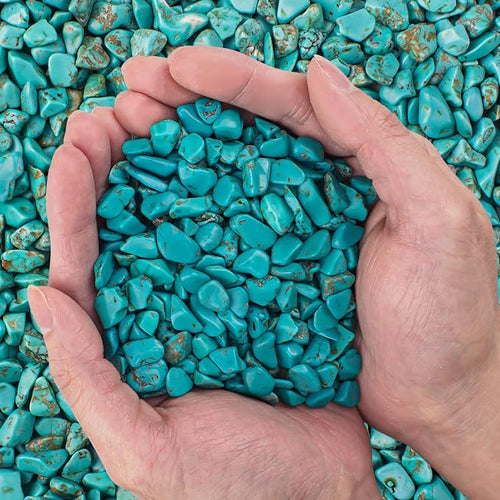 0.5 Lb/230g Blue Howlite Turquoise Crushed Stone Crystal Chips Bulk, Aquarium by EZEELAI