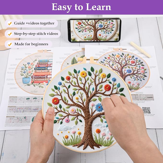 3 Sets Embroidery Kit for Beginners - Image 3