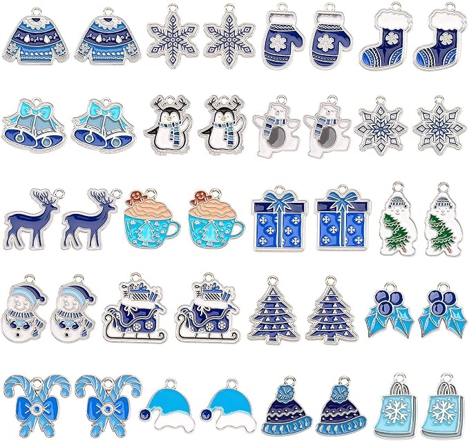 MARFOREVER 40Pcs/20 Pairs Winter Charms Christmas Charms by MARFOREVER