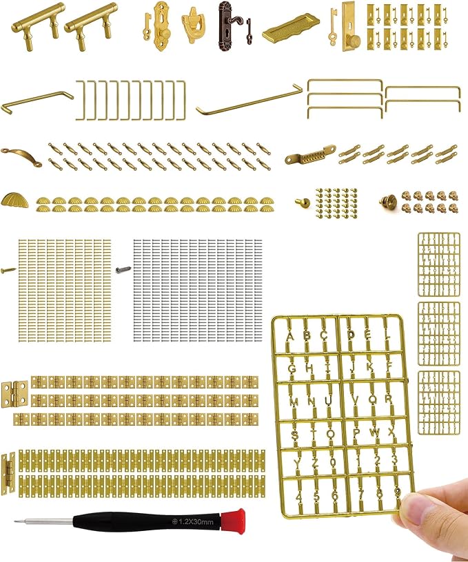 iland 1/12 Scale Dollhouse Accessories, 700+ PCS Miniature Hardware Kit: 20 by ILANDTradingCoLtd