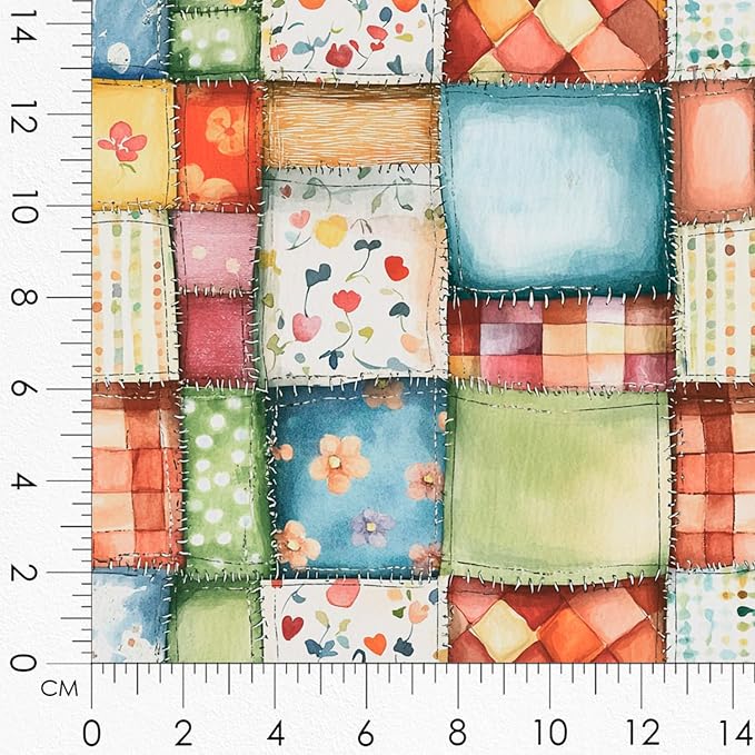 Patchwork Cozy Cottage Cotton Fabric Panel – 6 Designs + Bonus Sheet 29.5×19.6 - Image 8