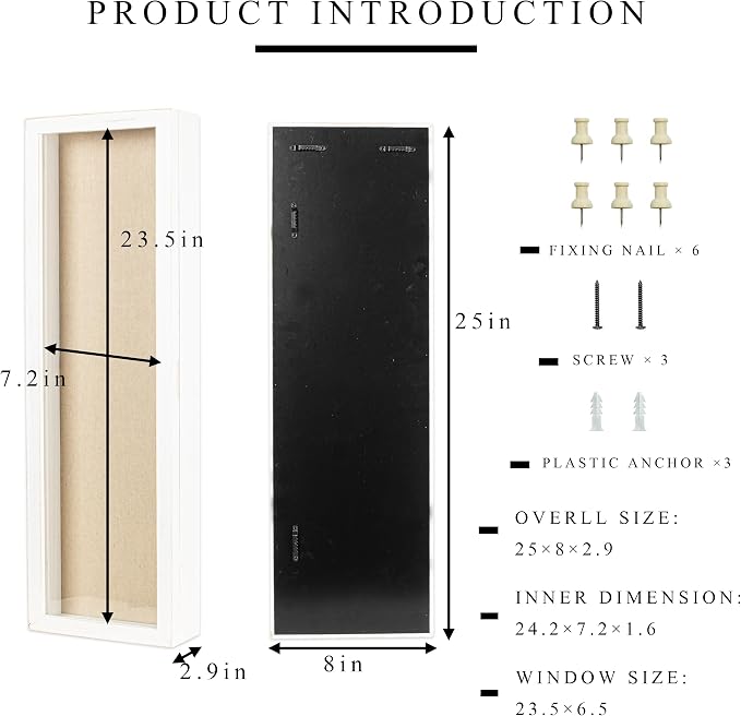Freezing point Shadow Box Frame 8x25 Flower Shadow Box Pin Display Case Cabinet - Image 5