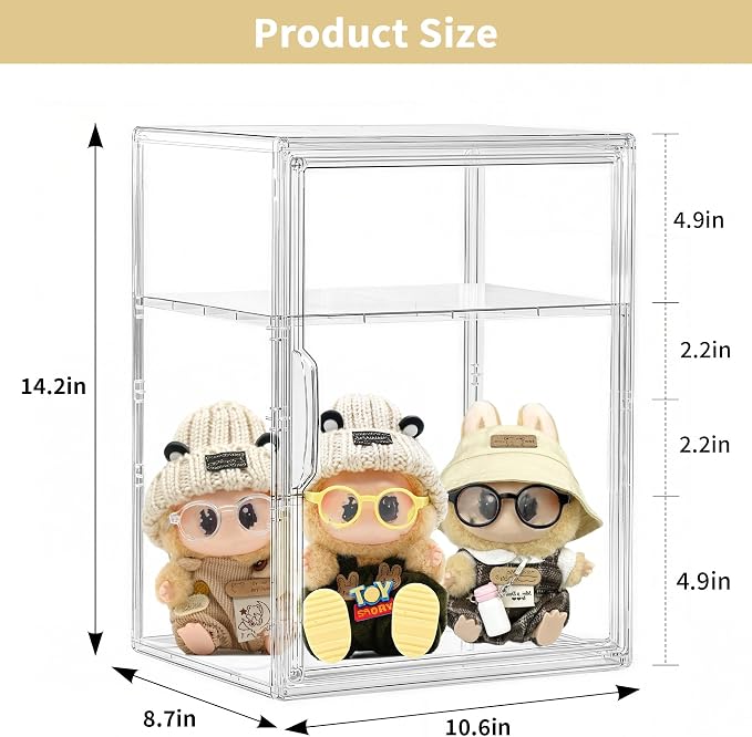 Attelite Acrylic Display Case for Collectibles, Stackable Storage Box - Image 2