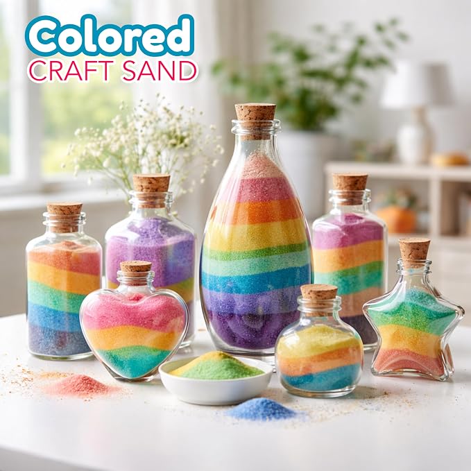 4E's Novelty 12 Lbs Colored Craft Sand -15 Colors, 0.8 lb Bags, Non-Toxic Fine - Image 5
