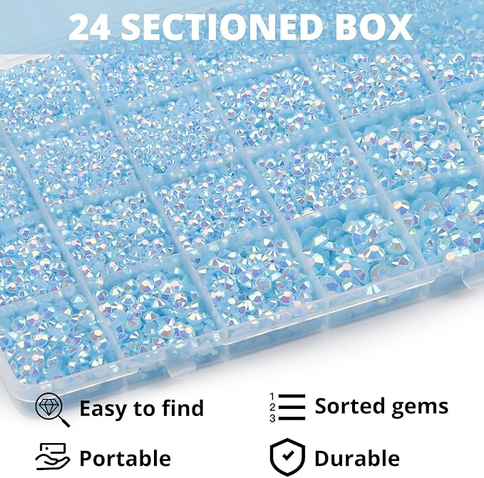 32000Pcs Pastel Blue Rhinestones - Image 3