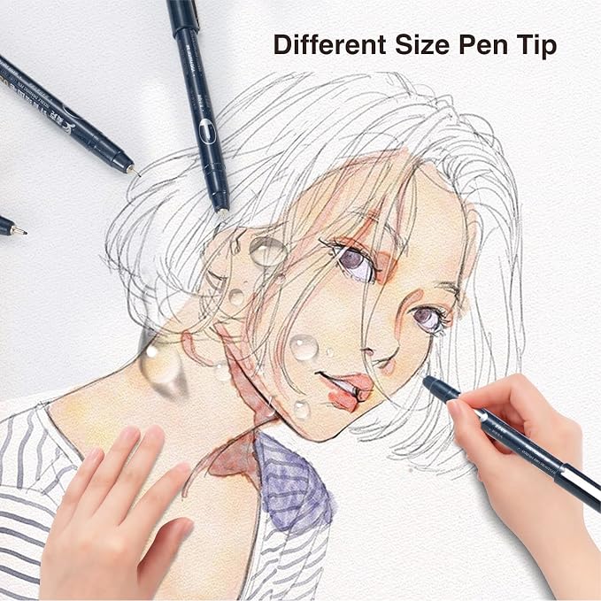 Micro Fineline Pen 8 Size Drawing Art Pens Waterproof Precision Micro Fineliner - Image 3