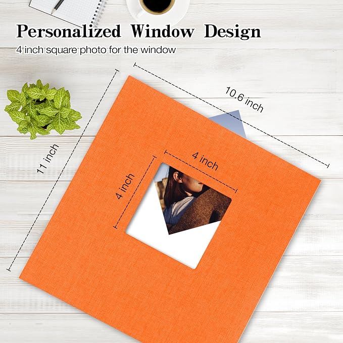 potricher Large Photo Album Self Adhesive 4x6 5x7 8x10 Pictures Linen Cover 80 - Image 2