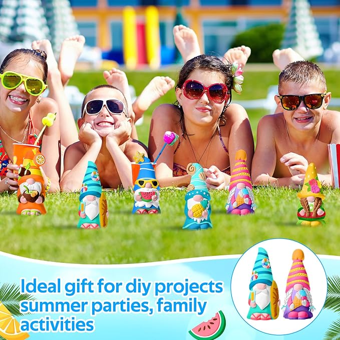 Arrowbash 6 Pcs Summer Beach Gnome Ceramics to Paint 5.1" Ready to Paint Your - Image 6