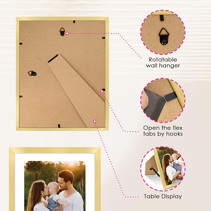 FIXSMITH 8x10 Picture Frame Set of 2, Photo Frame - Image 5