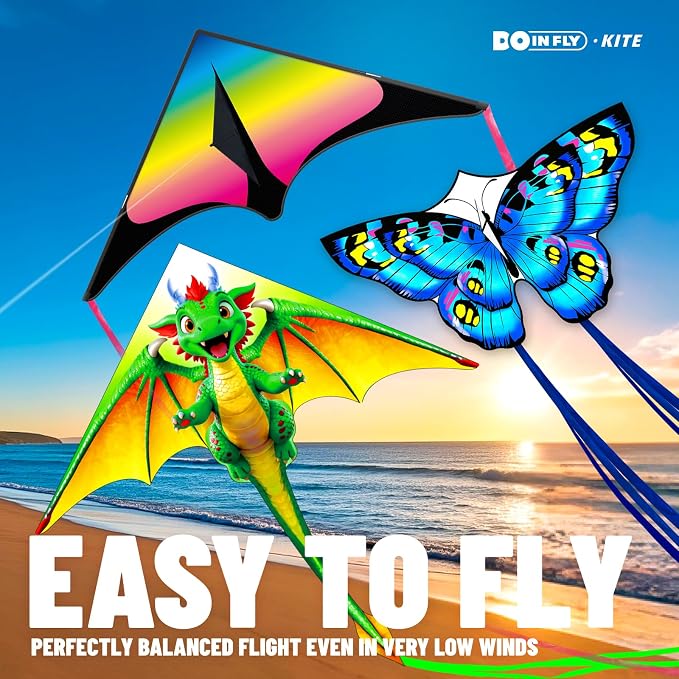 Kite for Ages 8-12, Single Line String Professional Kites for Beach and Outdoor - Image 2