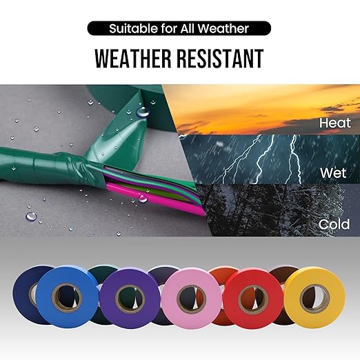 Lichamp 30 Pack Colored Electrical Tape Waterproof, 3/4 in x 66ft, Industrial Grade UL/CSA Listed High Temp Electrical Tape Colors Electric Super Vinyl, 3075C1