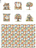 Patchwork Cozy Cottage Cotton Fabric Panel – 6 Designs + Bonus Sheet 29.5×19.6 by FabricsTown